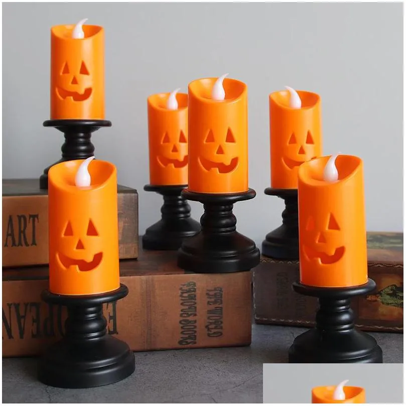 halloween decorations candle light led colorful candlestick table top pumpkin party happy partys halloween decor for home 2021