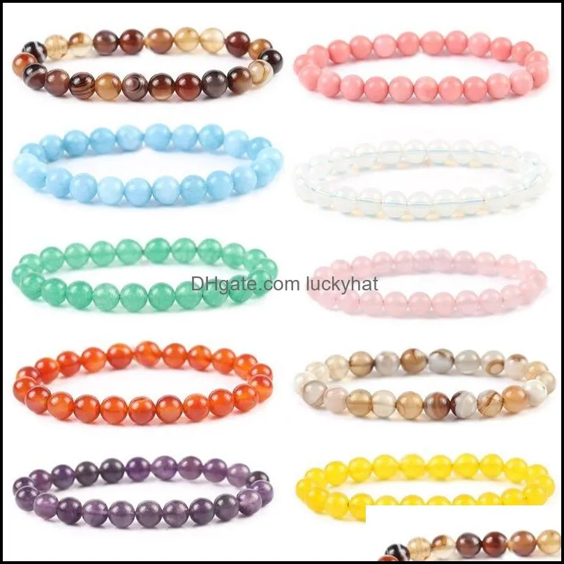 natural gemstone 8mm agate stone bangles healing stone beads bracelets for jewelry making