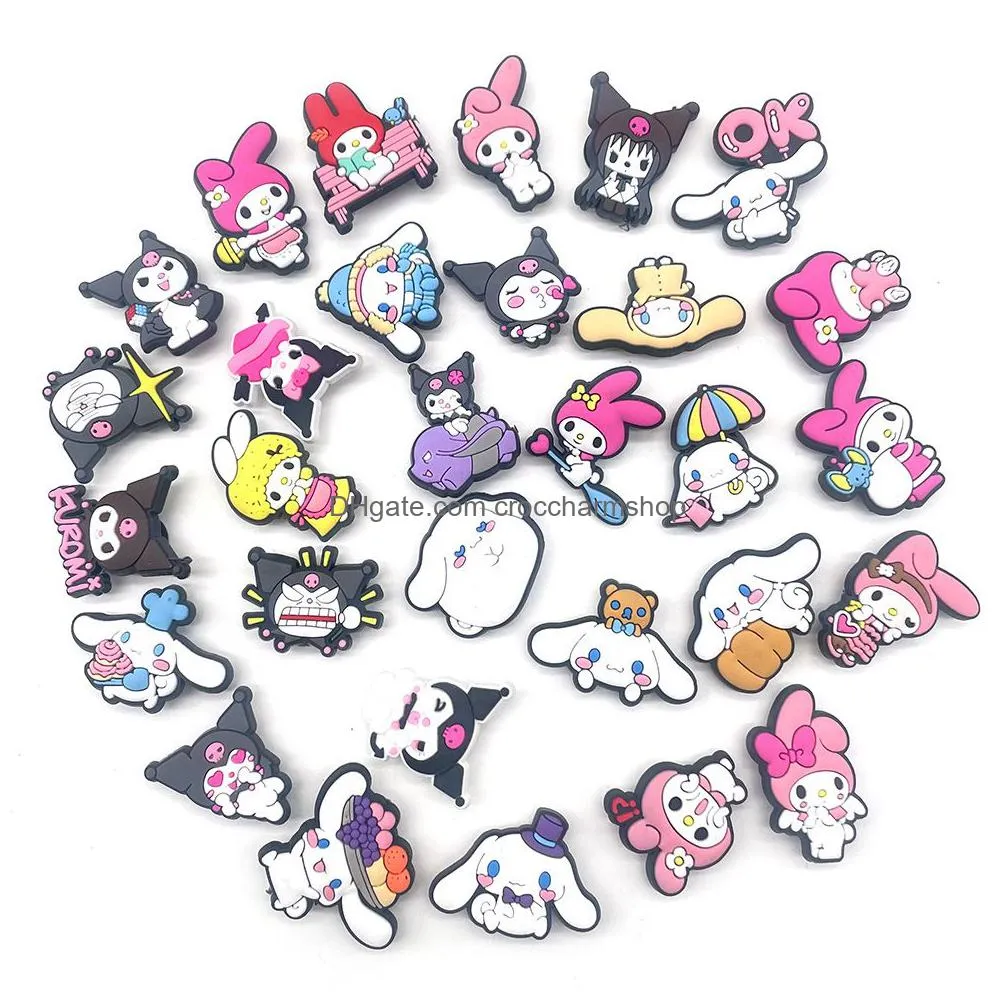anime charms wholesale childhood memories cute melody cat kitten cartoon croc charms shoe accessories pvc decoration buckle soft rubber clog charms fast