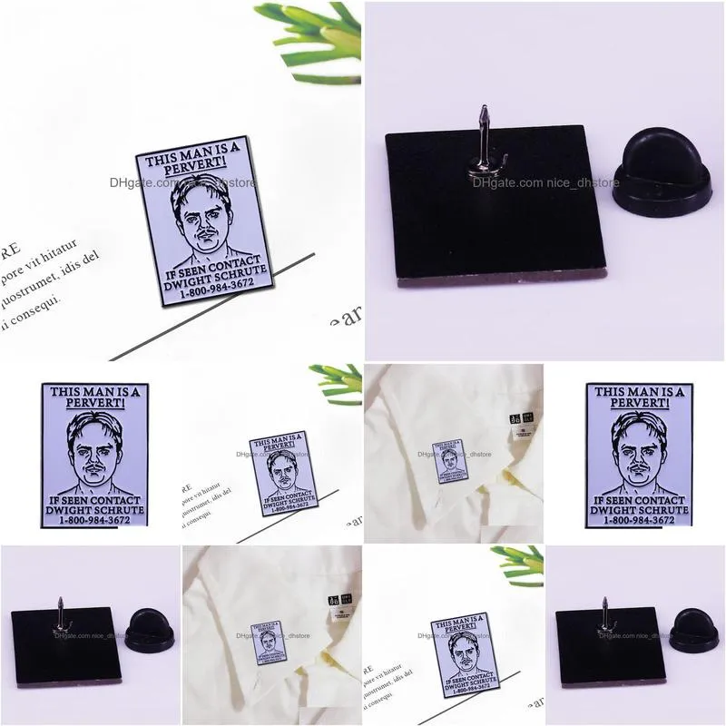 dwight schrute pervert hunter lapel pin the office tv series jewelry