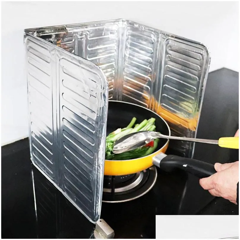 kitchen frying pan oil splash protection screen cover gas stove anti splatter shield guard oil divider baffle cooking tools
