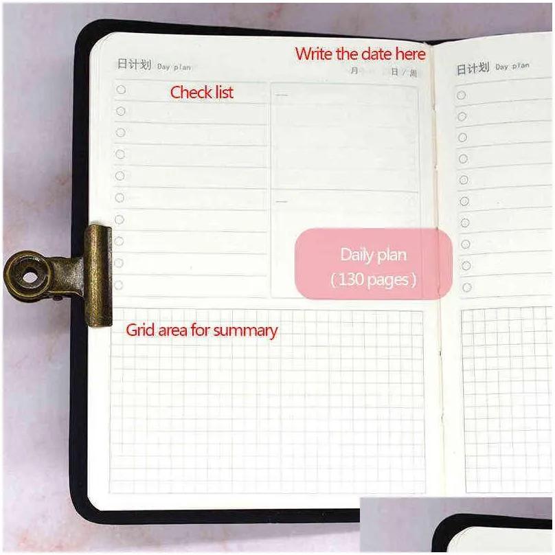 agenda 2022 planner notebook undated starry sky a6 small diary fullyear planner undated daily monthly plan soft leather cover 211103