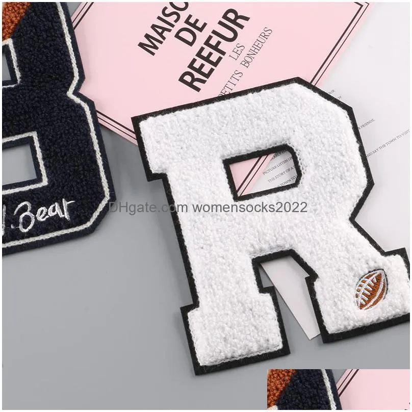 notions big size letter chenille decorative repair embroideredes personalized sew on appliques cute bear letter for clothing jackets