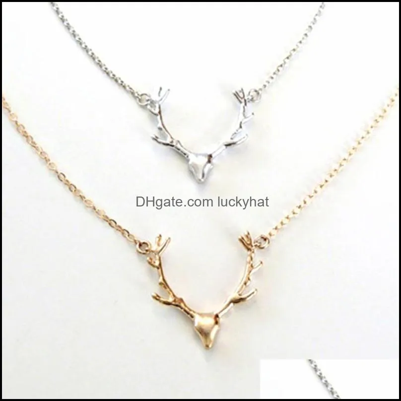 wholesale popular women deer head horn necklace jewelry elegant minimalist jewelry