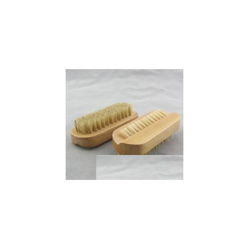 natural boar bristle brush wooden nail brush or foot clean brush body massage scrubber shipping