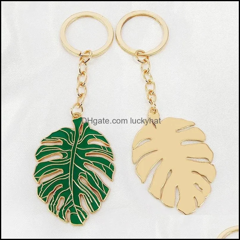 custom keychains diy alloy hollowout turtle back key chain pendant green  dripping oil leaf bag accessories