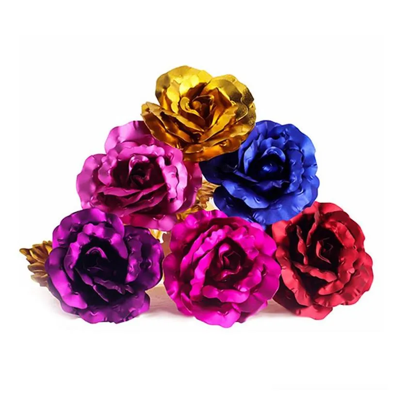 24k foil plated gold rose flower room decor lasts forever love wedding decorations lover creative mothers/valentines day gift 