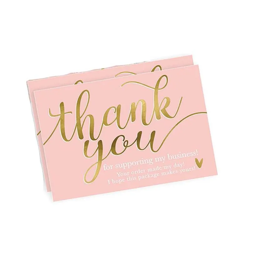 pink holiday greeting cards hot stamping thank you card tag christmas birthday gift supplies 50x90mm