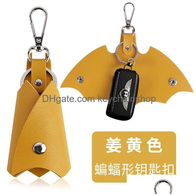 pu leather bat keychains holder mens animal pendant key chains rings fobs fashion design women bag charms silver metal car keyrings accessories handbag jewelry