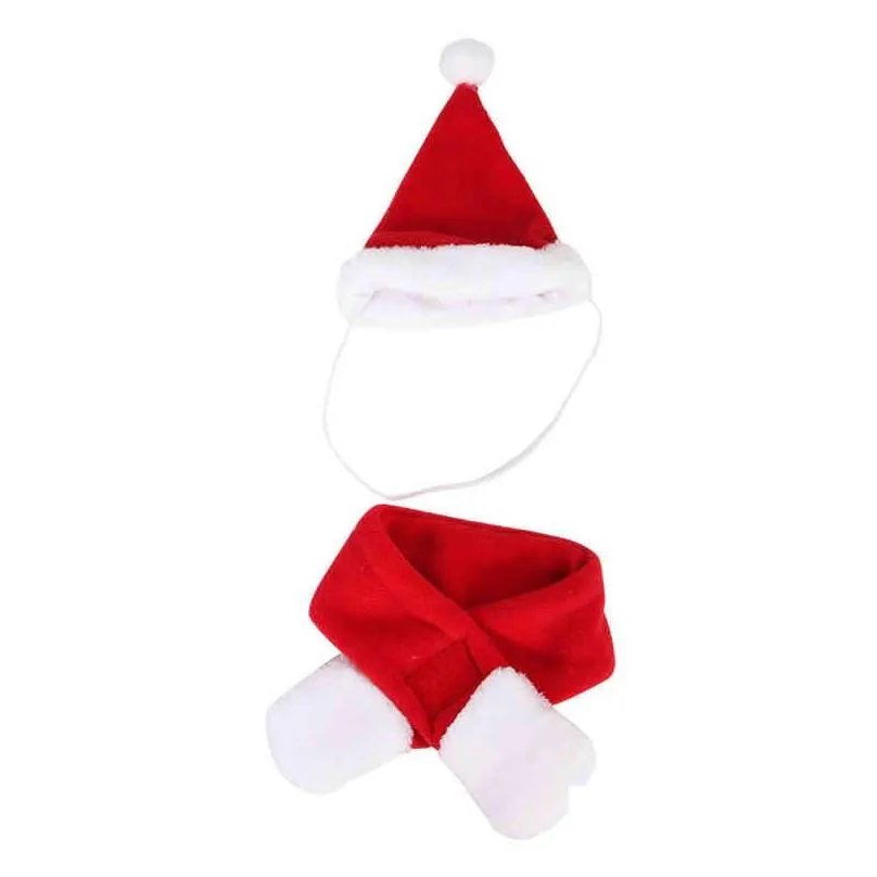 merry christmas cute dog apparel small plush santa hat scarf clothes xmas decoration puppy kitten cat cap happy year gift pet supplies accessories