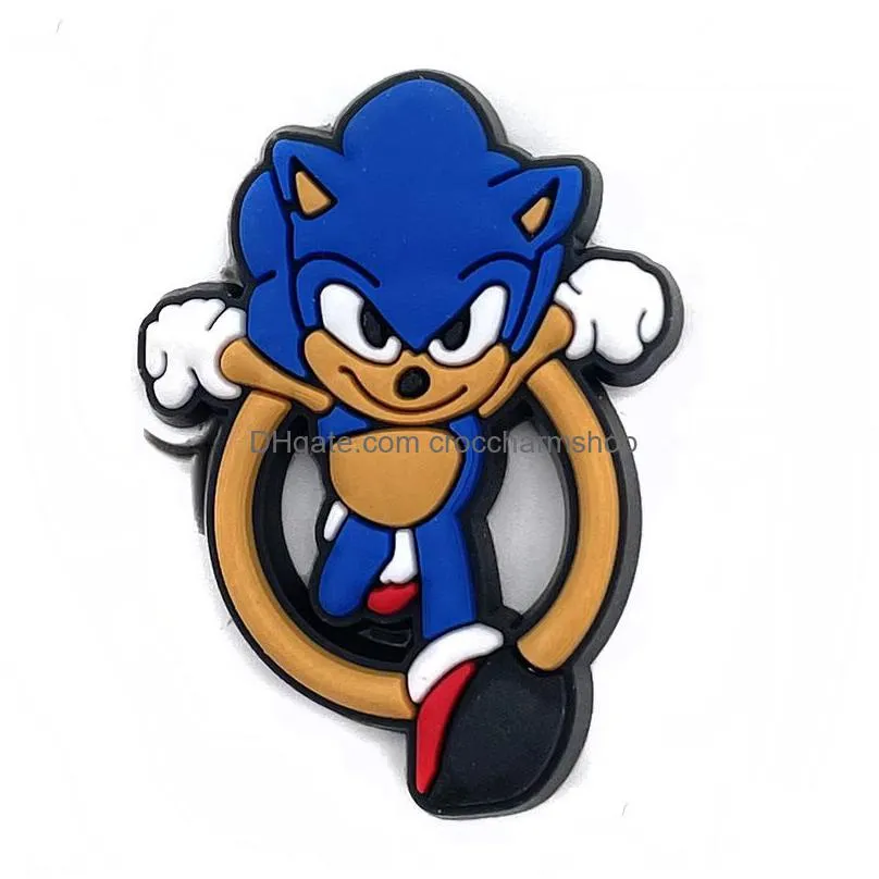 anime charms wholesale childhood memories game sonic cartoon croc charms shoe accessories pvc decoration buckle soft rubber clog charms fast