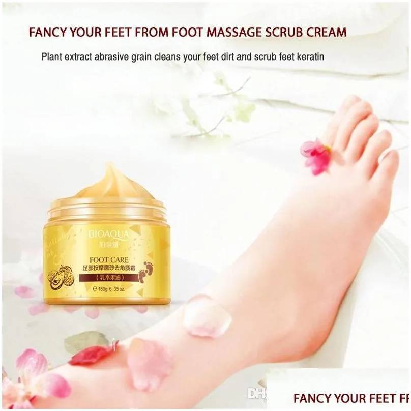 bioaqua foot care massage cream peeling exfoliating moisturizing foot spa beauty remove dead skin foot cream