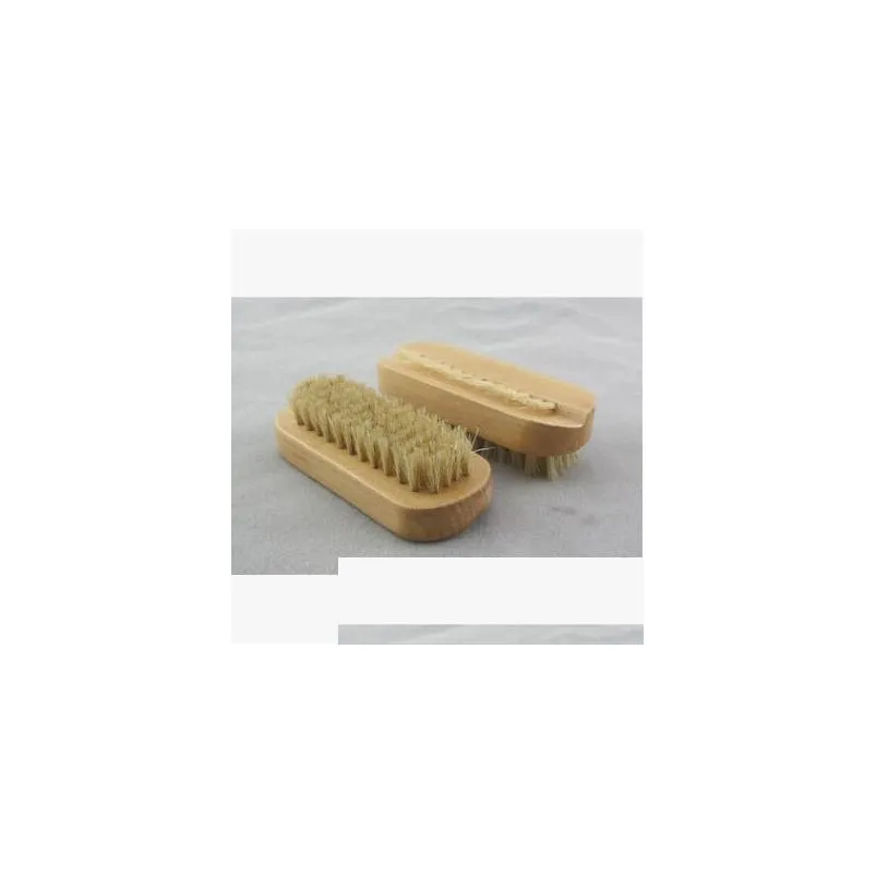 natural boar bristle brush wooden nail brush or foot clean brush body massage scrubber shipping