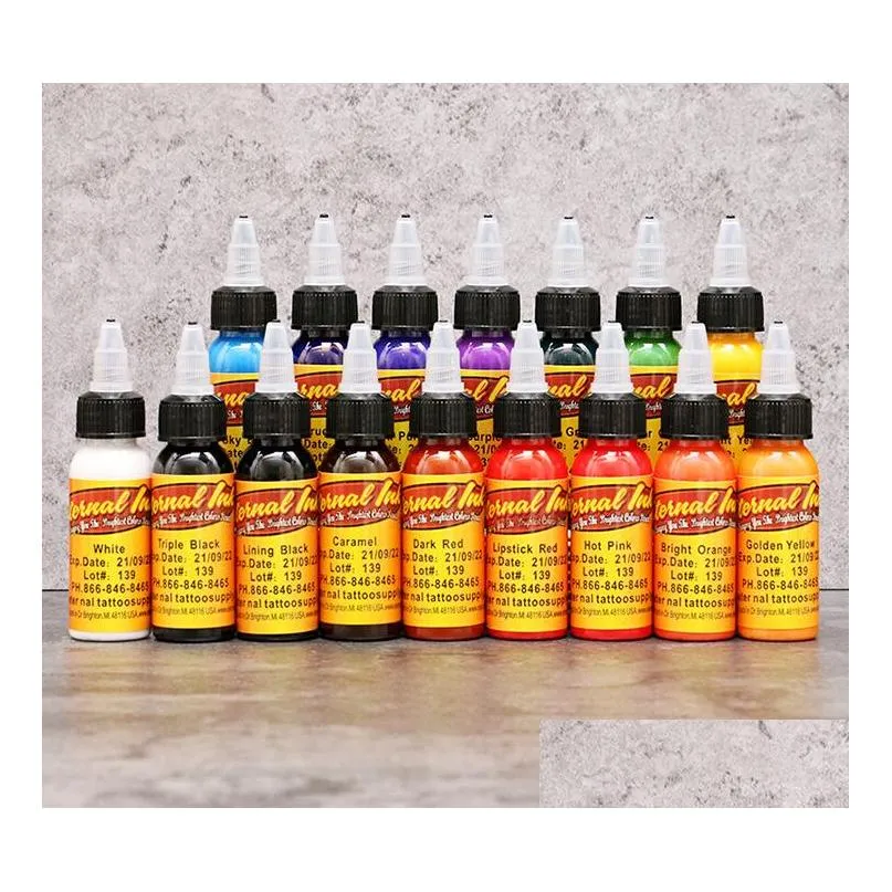 30ml/ bottle tattoo ink set microblading permanent makeup art pigment 16 pcs/set cosmetic tattoo paint for eyebrow eyeliner lip body