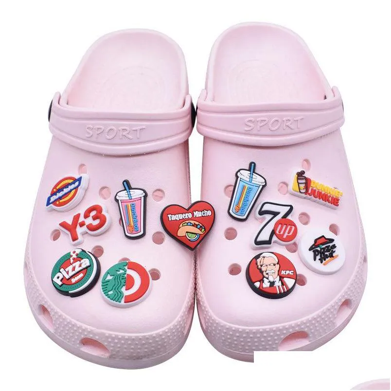 anime charms wholesale childhood memories summer drink cartoon croc charms shoe accessories pvc decoration buckle soft rubber clog charms fast