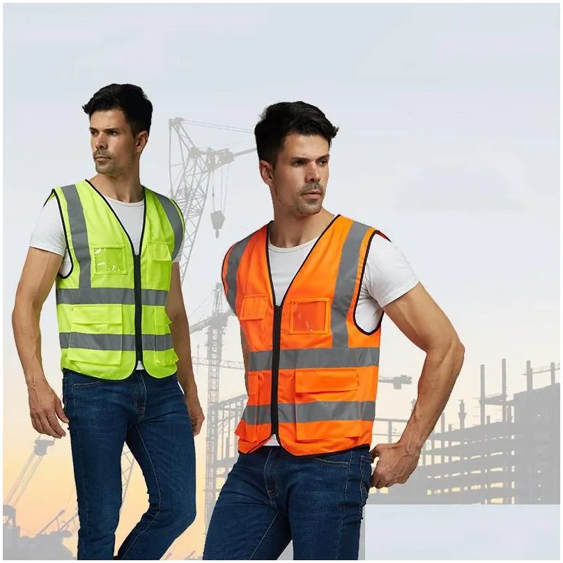 high visibility working safety construction warning reflective traffic work vest green reflect safe clothing mens vests