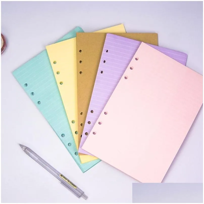 40 sheets notepads paper a5 a6 notebook index divider for daily planner colorful card papers 6 holes school supplies