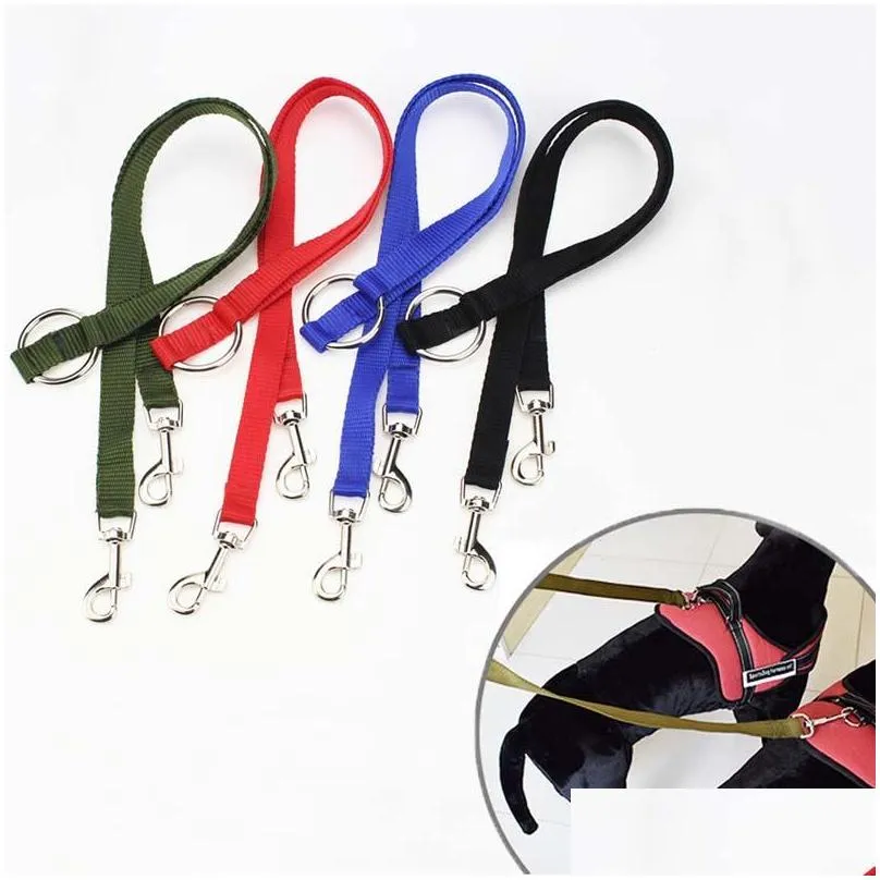 wholesale delicate pet dog couple connection leash double walking lead elastic two dogs leash nylon double pet leash 1.5cmdh0283 t03