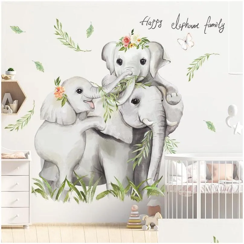 large jungle animals wall stickers for kids rooms boys bedroom decorartion selfadhesive wallpaper poster wall decor vinyl 220523