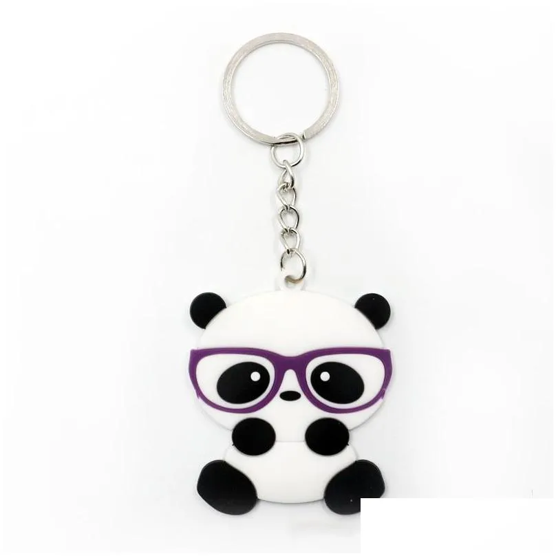 panda keychain men women jewelry silicone key ring party favor