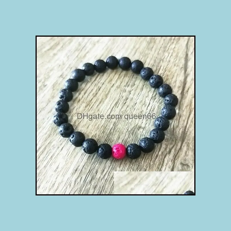 black colourful lava stone bead bracelet  oil perfume diffuser bracelet for women men