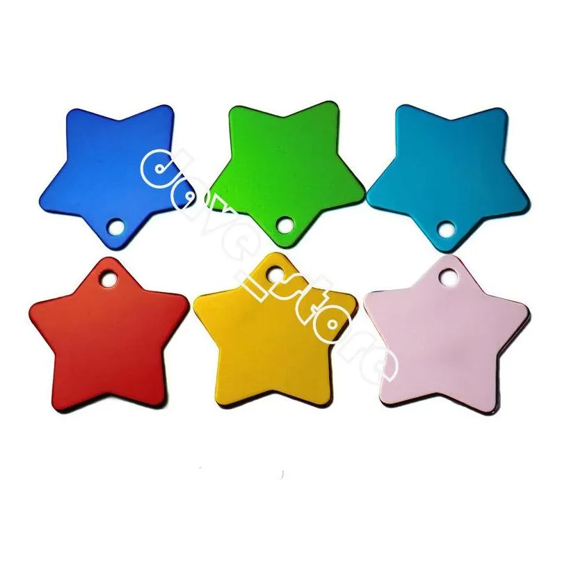 7 styles diy id card pet metal aluminum alloy pets tag fashion durable easy to use dog cat tags