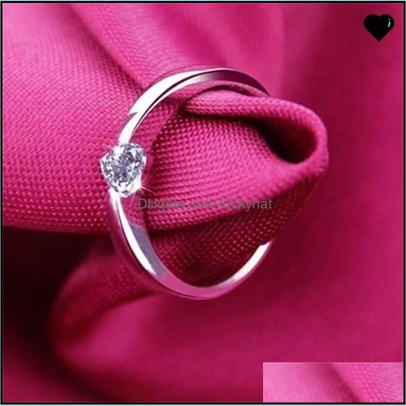 heart rings high quality love charm finger jewelry 925 sterling silver white gold plated 1ct swiss diamond rings for women 348 n2