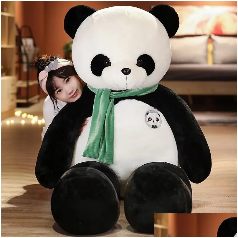 95cm cute baby big  scarf panda bear plush stuffed animal doll animals toy pillow cartoon kawaii dolls girls lover gifts 220409