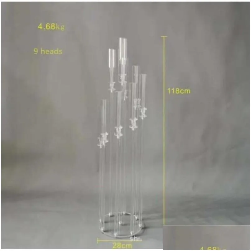 acrylic candelabra 4 5 8 9 heads arms candle holders wedding table centerpiece flower stand holder candelabrum party home decor