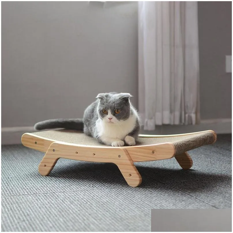 wooden cat scratcher scraper detachable lounge bed 3 in 1 scratching post for cats training grinding claw toys cat scratch board