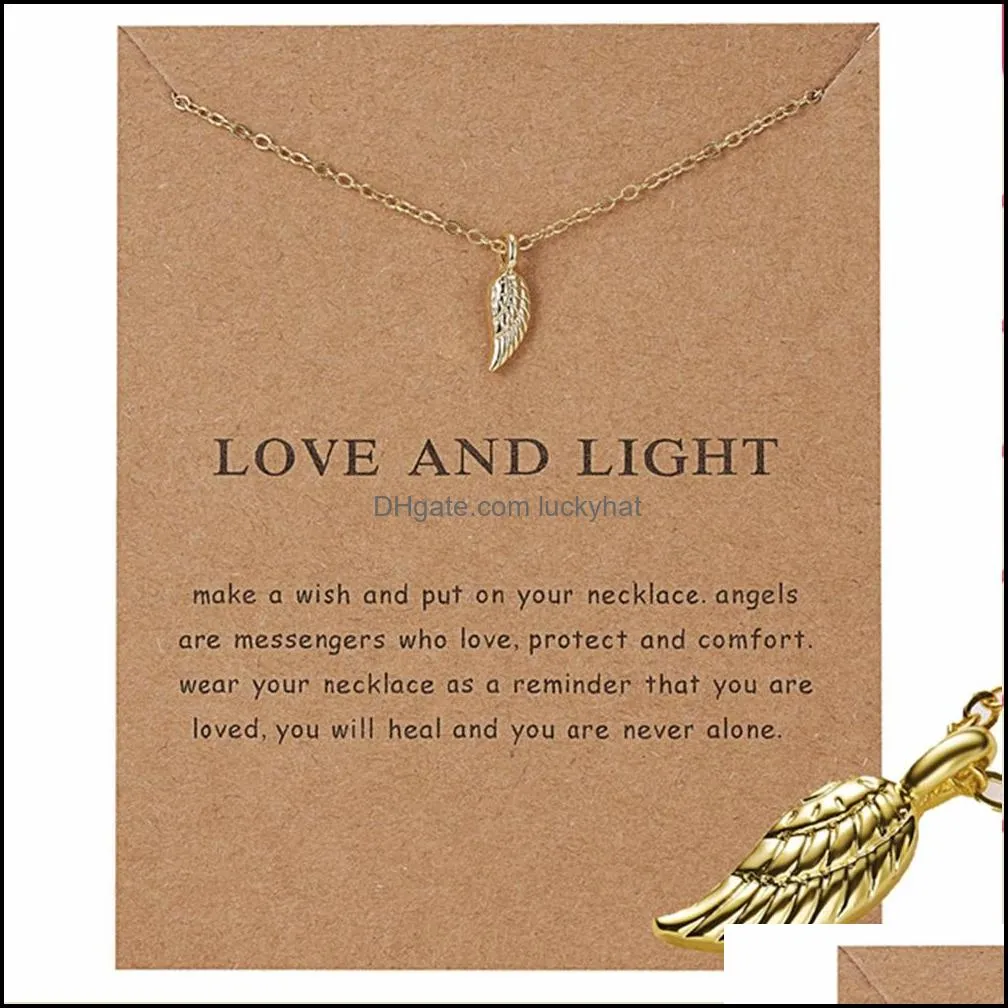 gold plated zinc alloy women card necklace wish bone horseshoe moon charm pendant minimalist necklace
