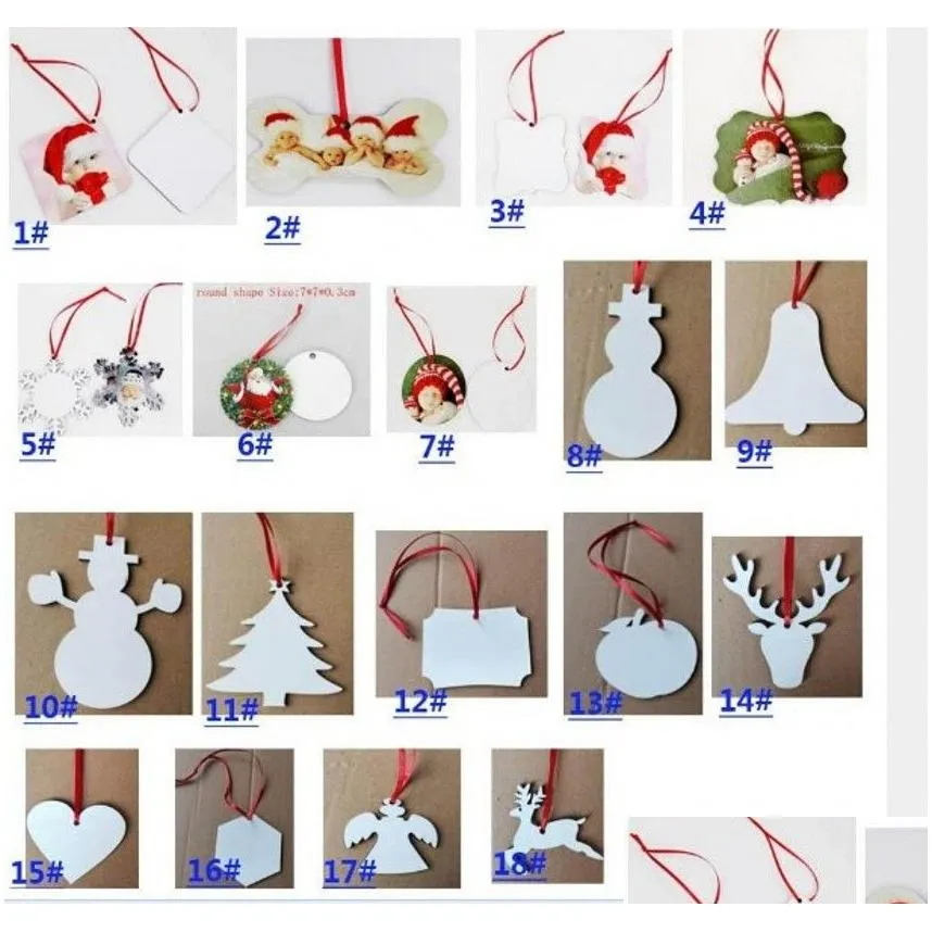 christmas sublimation wooden blank pendants ornament doublesided mdf decorations pendant blank bulk tree commemorative discs supplies for diy