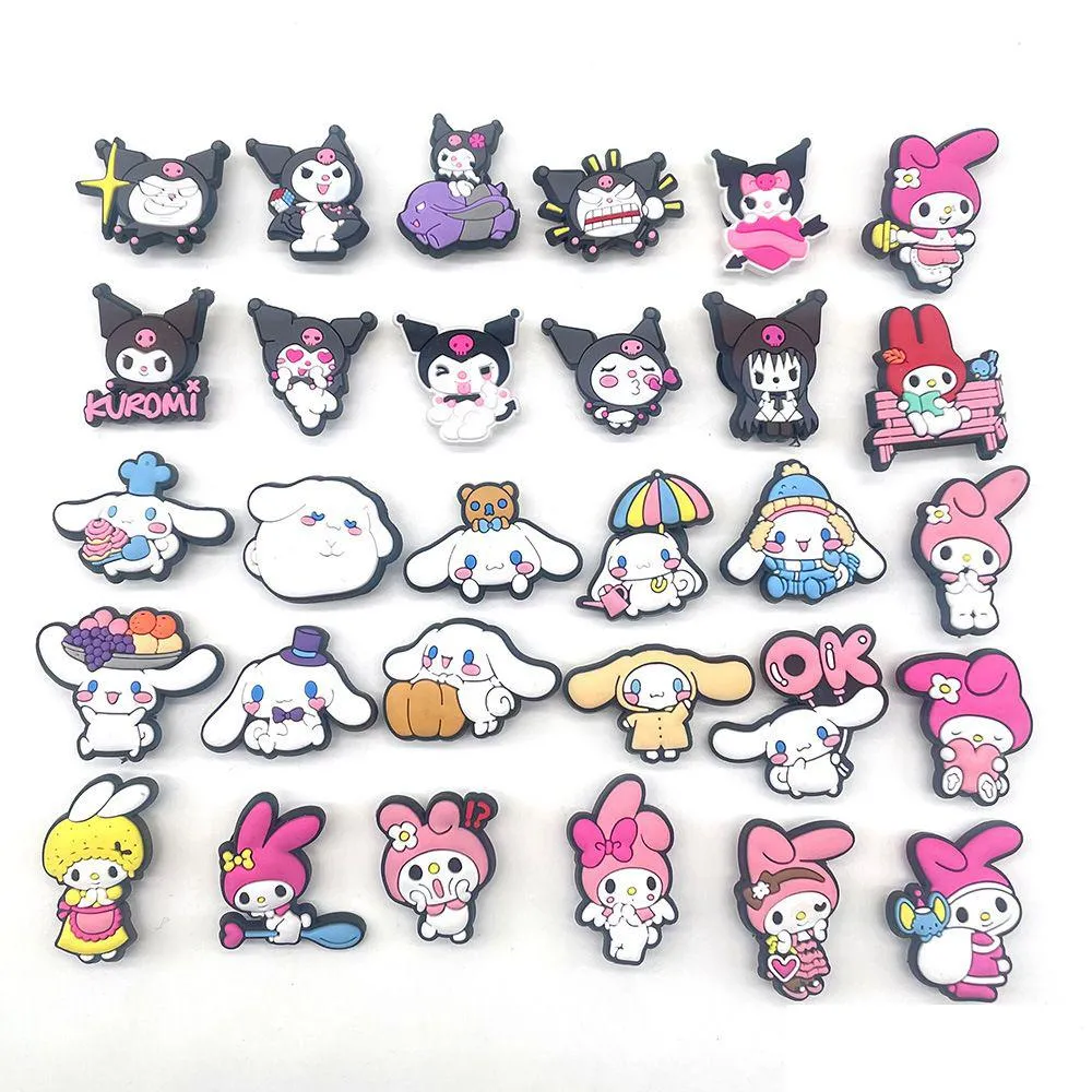 anime charms wholesale childhood memories cute melody cat kitten cartoon croc charms shoe accessories pvc decoration buckle soft rubber clog charms fast