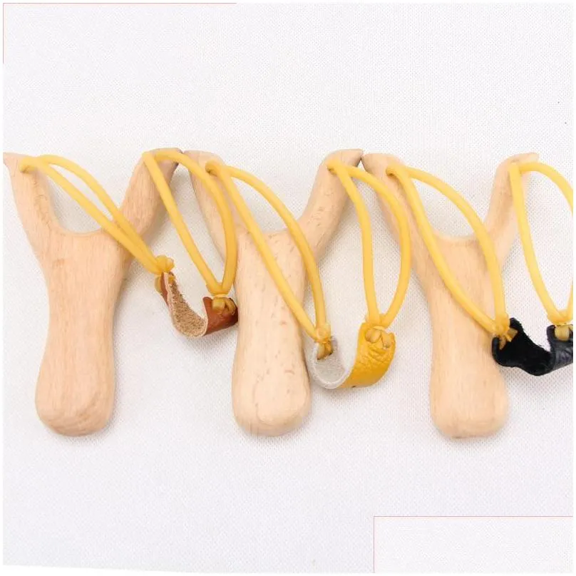 childrens wooden slingshot rubber string traditional hunting tools kids outdoor play sling shots shooting toys handheld wood