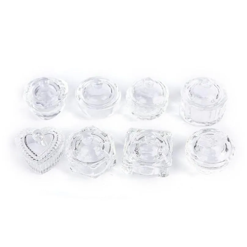 nail art equipment 1pc acrylic powder liquid crystal glass dappen dish lid bowl cup holder manicure tool for