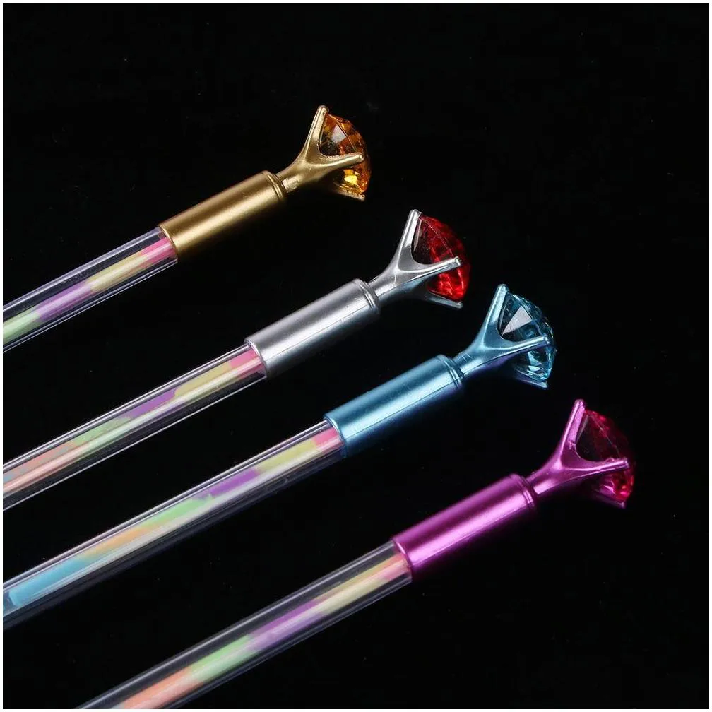 ballpoint pens 1pcs diamond head crystal pen concert rainbow stationery gift school office supply11