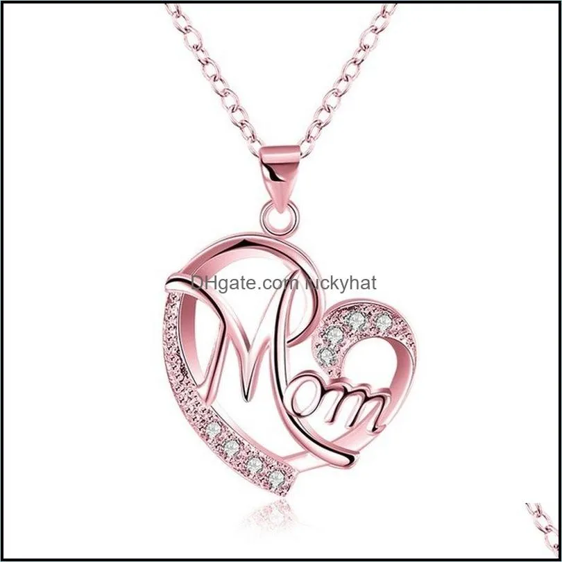 hot 3 colors mothers day gifts letters mom birthday mom necklace