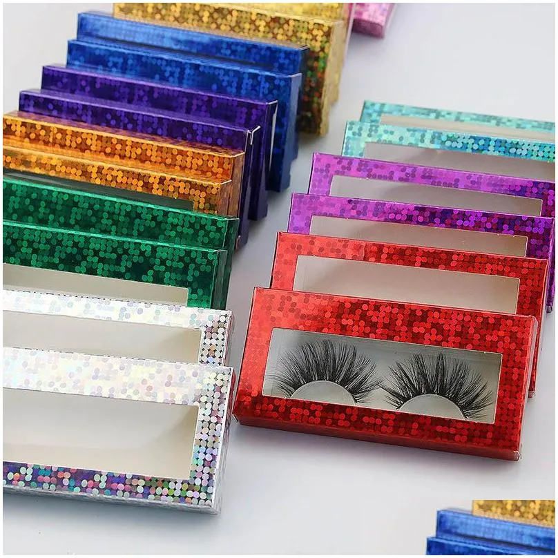 20 styles laser paper false eyelash packaging box 3d mink eyelashes boxes empty case