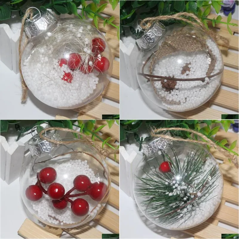  santa clear bauble ornament gift transparent ball for christmas decorations romantic plastic ball for christmas tree home decor