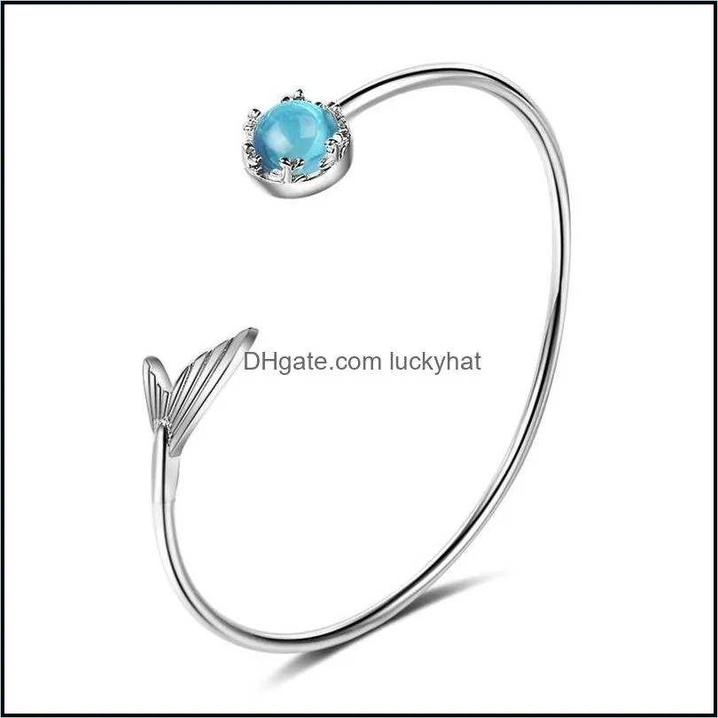 tb104 tail fish bracelets female super fairy student mermaid tears forest cold wind blue artificial crystal bracelet 1302 q2