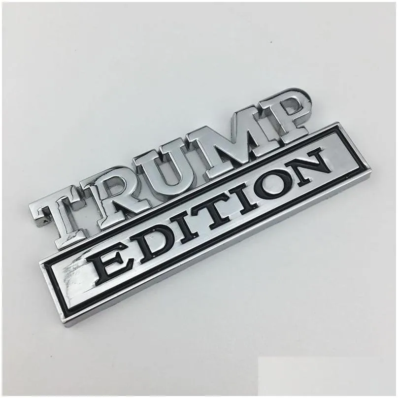 7.3x3cm trump car plastic sticker decoration us presidential election trump supporter body leaf board banner