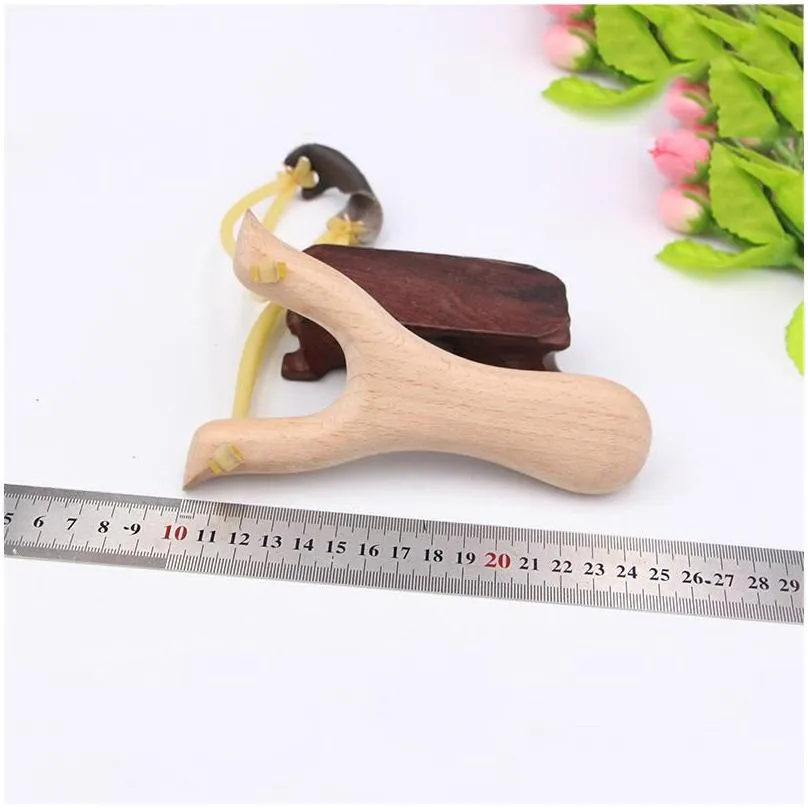 childrens wooden slingshot rubber string traditional hunting tools kids outdoor play sling shots shooting toys handheld wood