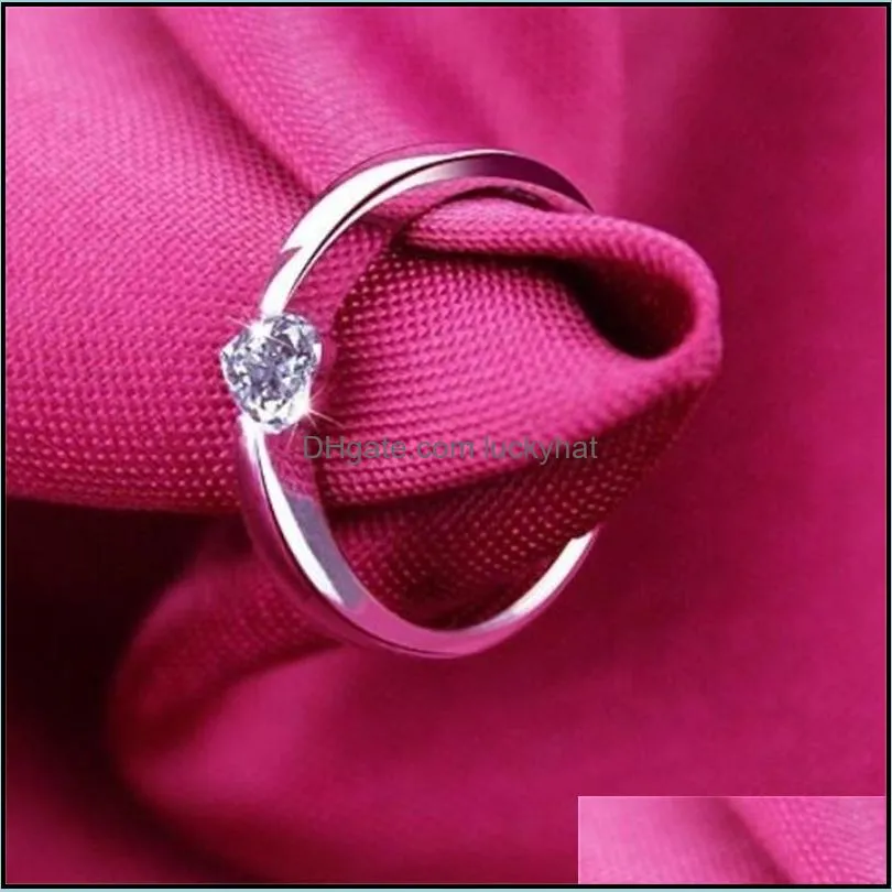 heart rings high quality love charm finger jewelry 925 sterling silver white gold plated 1ct swiss diamond rings for women 348 n2