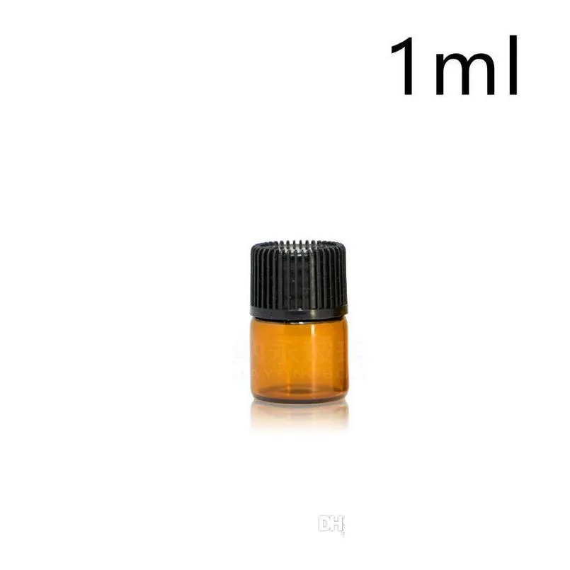 1ml 2ml 3ml 5ml amber dropper mini glass bottle  oil display vial small serum perfume brown sample container