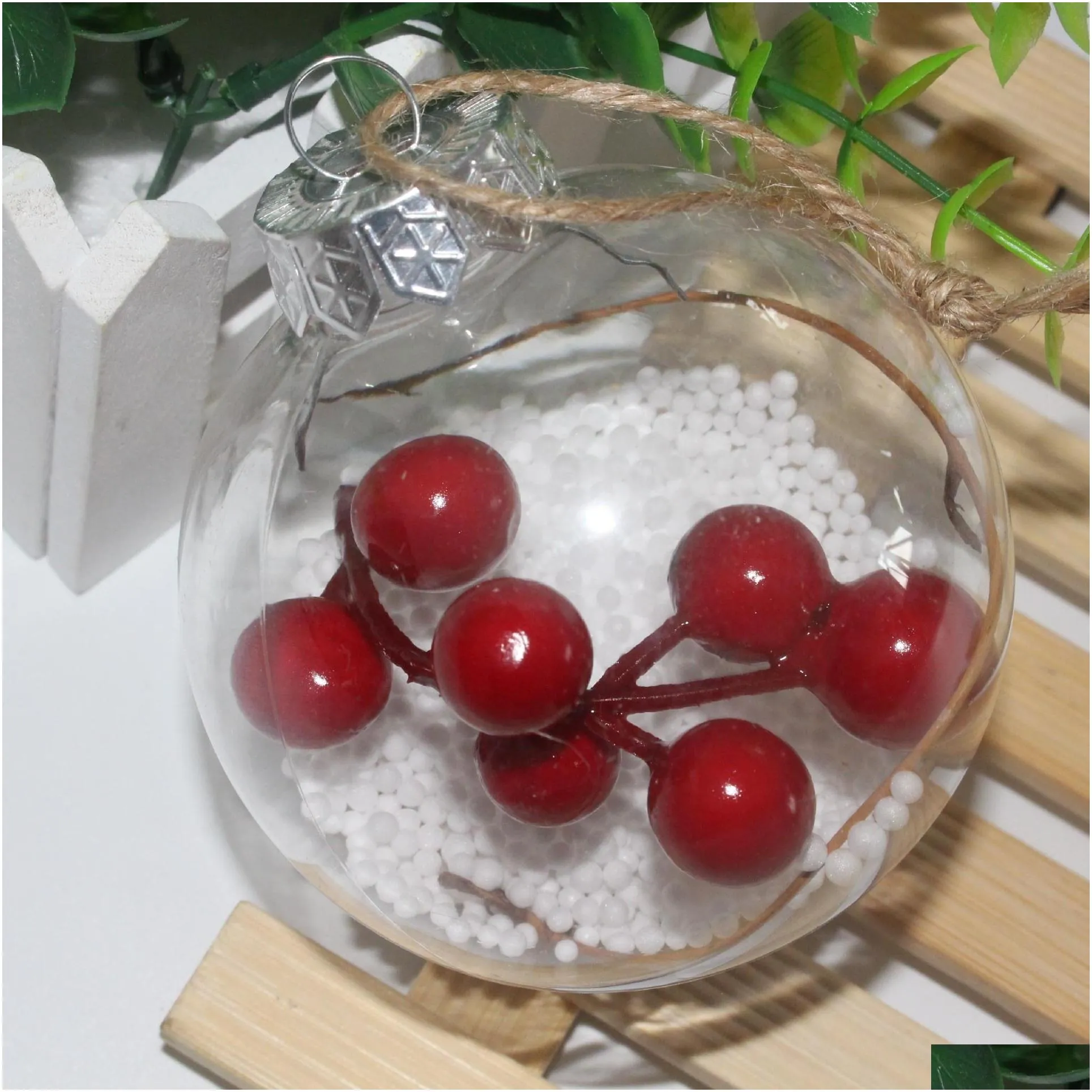  santa clear bauble ornament gift transparent ball for christmas decorations romantic plastic ball for christmas tree home decor