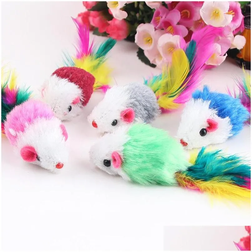 colorful cat toy lovely mouse for cats dogs funny fun playing contain catnip toys pet supplies