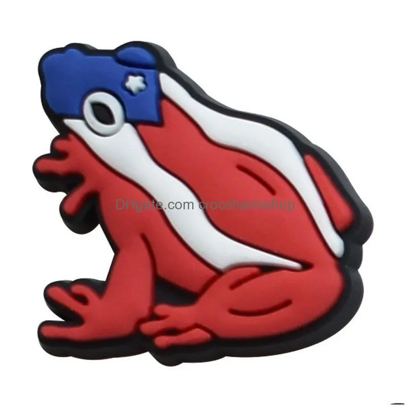 anime charms wholesale childhood memories american blue white red cartoon croc charms shoe accessories pvc decoration buckle soft rubber clog charms fast
