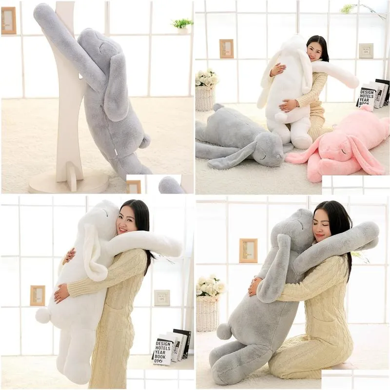 lovely  animal 90cm 120cm soft cartoon big ear bunny plush toy rabbit stuffed pillow girl gift 220409