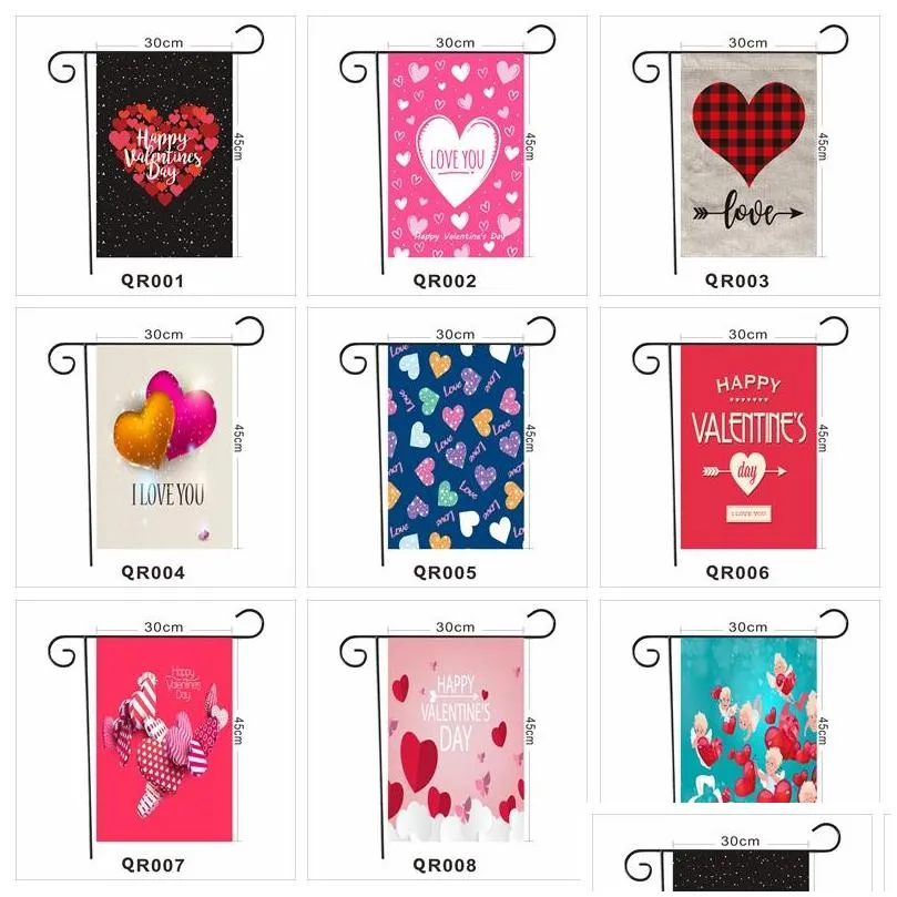 30x45cm valentines day garden banners polyester garden flag holiday atmosphere decor garden banner flags customization vtky2174