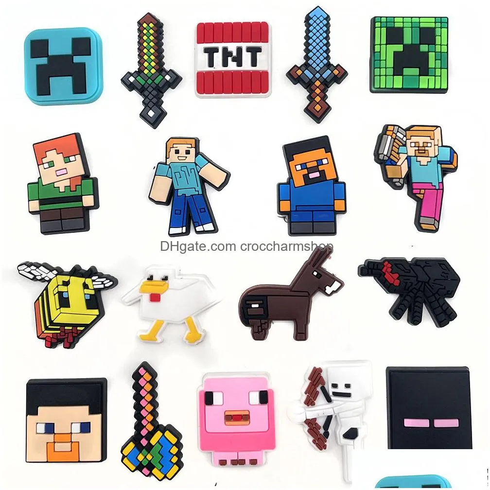 anime charms wholesale childhood memories game boy love cartoon croc charms shoe accessories pvc decoration buckle soft rubber clog charms fast